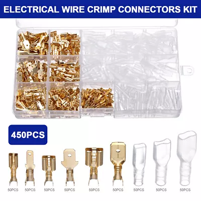 900X Assortment Male Female Spade Terminals Electrical Wire Crimp Connectors Kit • $13.29