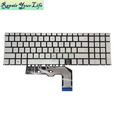 US Backlit Keyboard HP ENVY X360 15-ED 15M-ED 15-EE -AG 15M-EE NSK-XW0BC Silver • $25