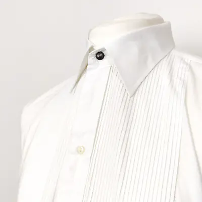 Vintage Eton Royal Twofold Cotton French Cuff Pleated Tuxedo Shirt - 16  Collar • £39.99