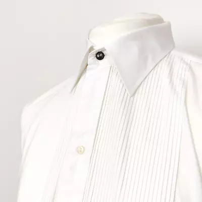 Vintage Eton Royal Twofold Cotton French Cuff Pleated Tuxedo Shirt - 16  Collar • £39.99