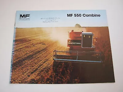 Massey-Ferguson MF 550 Combine Harvester Color Brochure 24 Pg. Original MINT '80 • $29.99