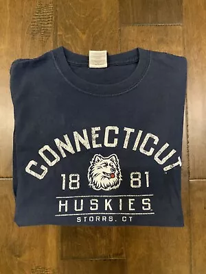 Uconn Huskies University Of Connecticut T-Shirt Navy Blue Size Medium/Small • $18