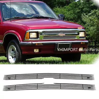 For 1994-1997 Chevy S-10 S10 Pickup Main Upper Billet Grille Silver Grill Insert • $52.99