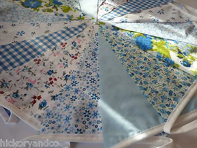 Fabric Bunting Wedding Vintage Shabby & Chic Handmade Floral Rose Pink 6-10m • £4.99