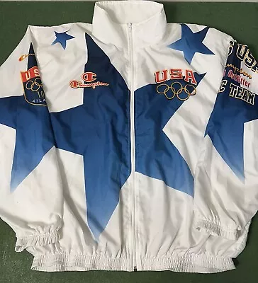 Vintage 1996 Champion USA Olympic Jacket Windbreaker Atlanta Ceremony • Size XXL • $89.99