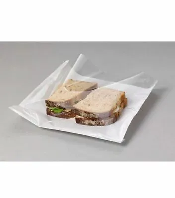 £75.99 • Buy 1000 CLEAR Film Front Paper Cellophane Food Bags White Window Sandwich Card 