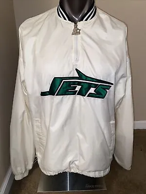 New York Jets Starter Vintage Windbreaker 1/4 Zip Jacket Shell Size Large • $225