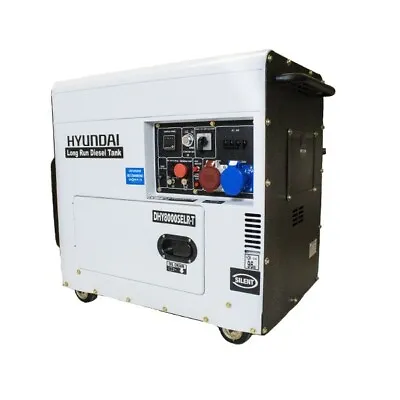 Hyundai DHY8000SELR-T 6kW 3-phase Silenced Long Run Diesel Generator • £2299