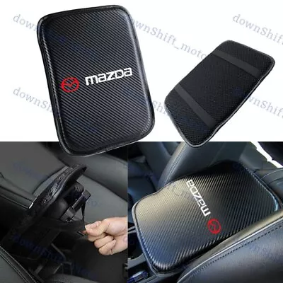 Embroidery For MAZDA Carbon Fiber Center Console Armrest Cushion Mat Pad Cover • $14.20