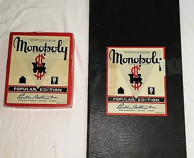 Vintage 1935 Era MONOPOLY Board Game RARE Wood Pieces Parker Brothers • $15