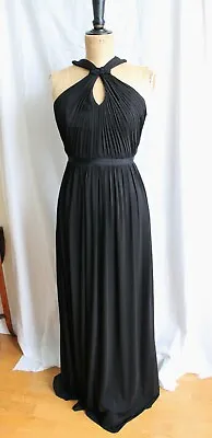 Coast Black Halterneck Maxi Sleeveless Gown Party Christmas UK8 Keyhole Neck • £60