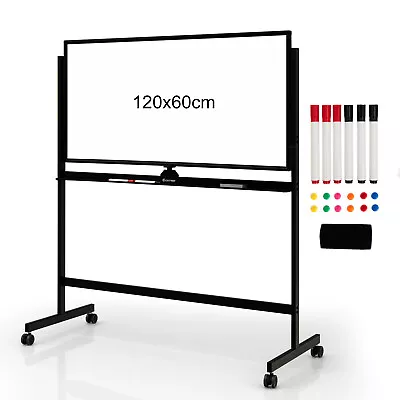 Double-Sided Adjustable Magnetic Mobile Whiteboard Dry Erase Board With 6 • $133.95