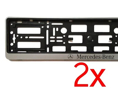 2x SILVER MERCEDES European Euro License Number Plate Holder Frame German Car • $27.50