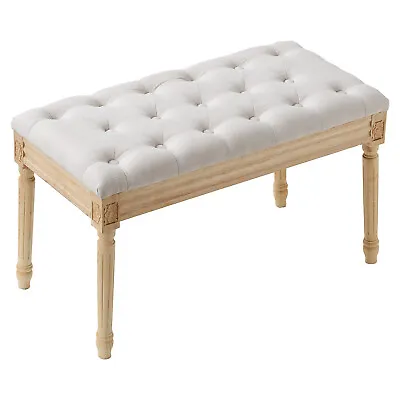 VEVOR 16  Upholstered Bench Ottoman Bench For Entryway Dining Room Bedroom Beige • $75.99