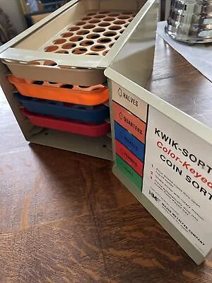 VINTAGE KWIK SORT COIN SORTER With Trays/dime Tray Missing • $40