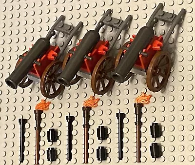 LEGO Minifigures Lot Of 3 Cannons Army Pirates Imperial Soldiers Artillery War • $23.99