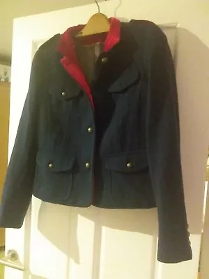 Ladies Boden Navy Wool And Viscose Military Styled Jacket  Size 16 • £18