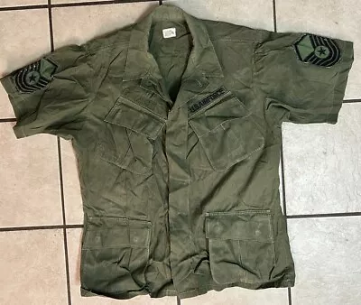 Vietnam War 68 USAF NCO MSG Short Sleeve Jungle Jacket Theatre Patches MED Short • $49.95