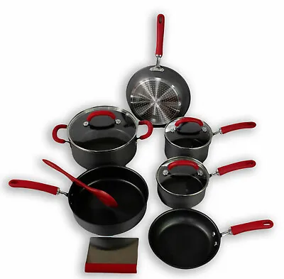 $114.99 • Buy Rachael Ray Create Delicious Hard Anodized Nonstick Cookware Pots And Pans Set