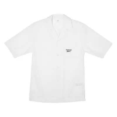 REEBOK Mens Plain Shirt White Nylon S • £12.99