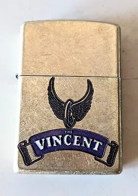 The Vincent Motorcycle All Brass Zippo. Enamel Logo. Euc Unfired Amazing Gift ! • $68.44