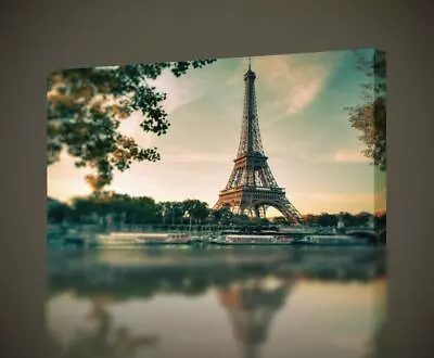 Eiffel Tower Paris CANVAS PRINT Wall Art Decor Giclee City *4 Sizes* CA22 • $34.49