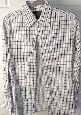 Men's SMALL J Ferrar Long Sleeved Shirt White. Black Striped • $12