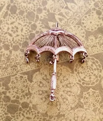 Monet Silver Tone Umbrella Brooch • $18