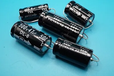 Capacitor Axial Audio Electrolytic 6.8uf To 100ufd 450 - 560vdc 105C USA Ships • $3.99