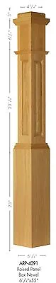 ARP-4091 Amish Made Red Oak Actual Raised Panel Box Newel Post • $380.83