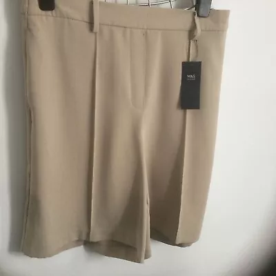 Marks & Spencer Beige Tailored Pull On Shorts Bnwt Sz 14 £29.50 • £13.99