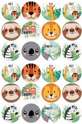 Animals Muffin Cake Image Topper Party Decoration Birthday Cupcake Zebra... • $7.39