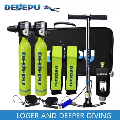 Mini Scuba Diving Case Kit 0.5L Oxygen Tank Pump Equipment Underwater Breath US • $129.99