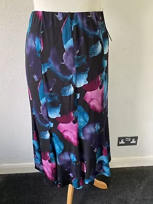 Saloos BNWT Floral Midi Skirt Size 16 Lined Elasticated Waist • £8