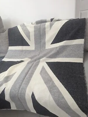 Union Jack Blanket Soft Lambswool Made By Abraham Moon • £40