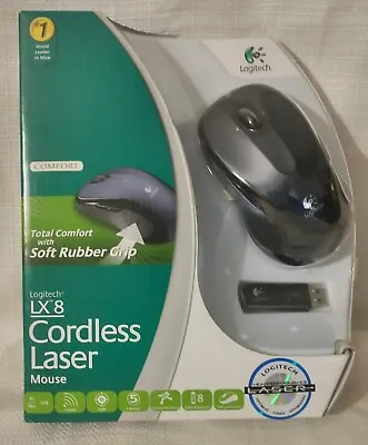 Logitech LX8 Cordless Laser Mouse USB PC/MAC Comfort Grip. (NEW IN BOX 2007) • $39.95