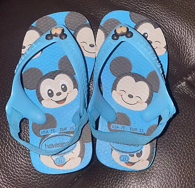 Baby Brazil  Havianas Mickey Disney Blue Uk 5 Euro 21 • £5.97