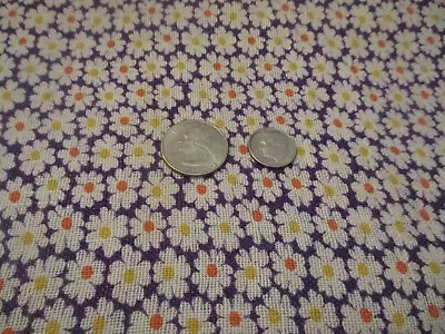 Vintage Feed Sack Cotton Fabric 3/4 Sack 45 X 27  Purple W  White Daisies • $19.99