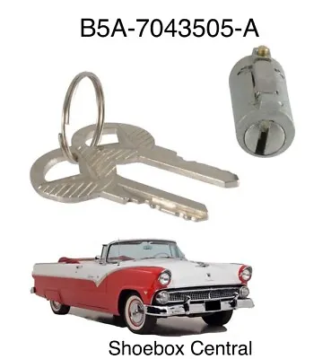 1955 1956 Ford Trunk Deck Lid Lock Cylinder Tumbler With Keys • $41.87