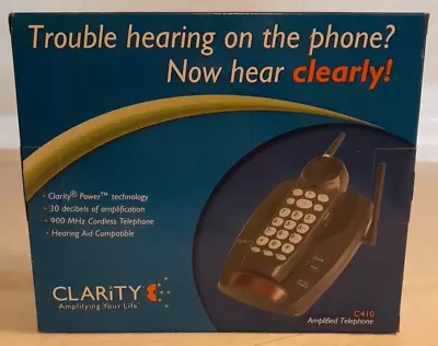 Clarity C410 900 MHz Single Line Cordless Phone New In Box • $24.99