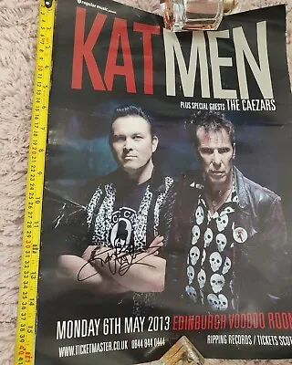 KAT MEN - Slim Jim Phantom Darrel Higham signed Gig Poster  Rockabilly  • £10