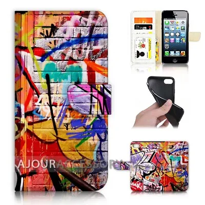$12.99 • Buy ( For IPhone 6 / 6S ) Wallet Flip Case Cover AJ40059 Graffiti