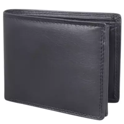 £12.95 • Buy Man RFID Blocking Soft Leather Wallet, ID Window, Zip And Coin Pocket Black 2028