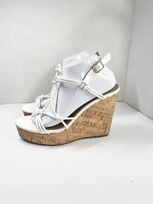 Madden Girl White Twist Rope Strappy Wedge Sandals Womens Size 10M Wedges • $27