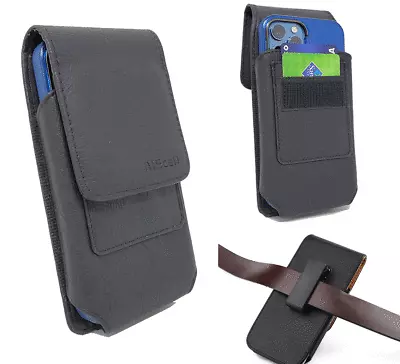 Vertical Leather Case Pouch Swivel Clip Holster Fit OtterboxLifeproof Case On • $12.98