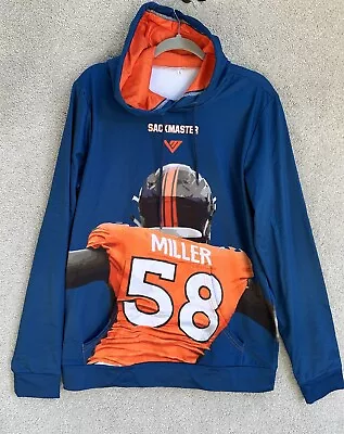 Denver Broncos Hoodie Men's Large Sack Master Von Miller Your QB Blue • $35