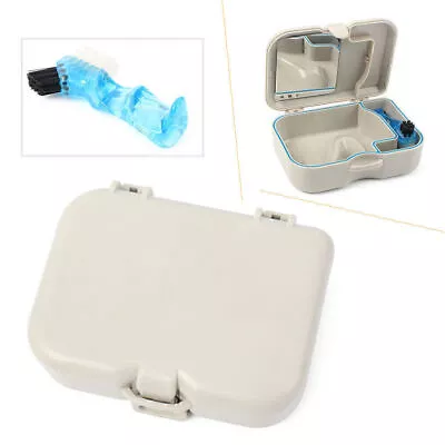 1x Denture Storage Box Case With Mirror And Clean Brush Dental Appliance • $12.94