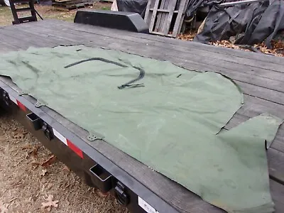 Us Military Truck Trailer Cargo Cover Back Section --window +vents For Repairs • $98