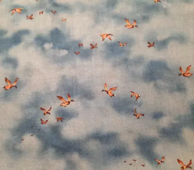 Flying Mallard Ducks Blue Cloudy Sky Cotton Fabric 64  Long X 33  Wide • $8