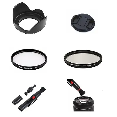 $25.29 • Buy SA11 72mm Camera Bundle Lens Hood Cap UV CPL Filter Brush Set Kit For Sony Lens